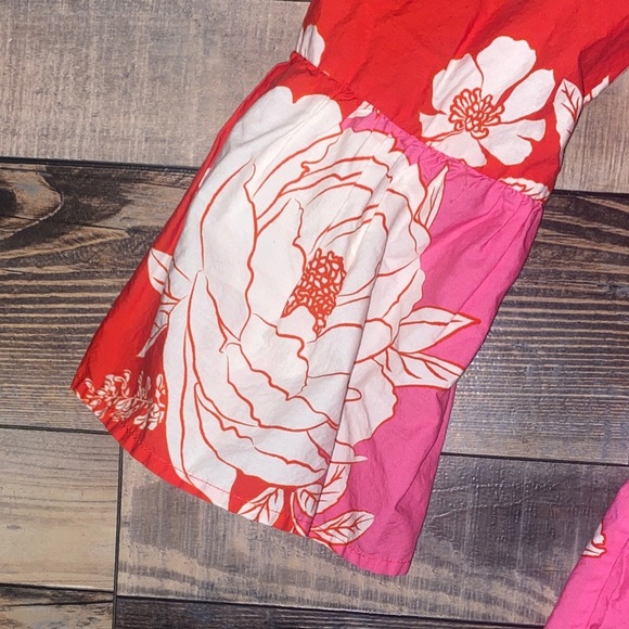 FARM Rio Red and Pink Floral Dress - Picture 3 of 7